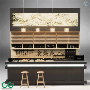 Japanese food bar 3d model